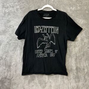 Led Zeppelin 1977 United States of America Graphic Tee Black Size L Vtg. Style